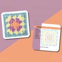 50 vnt./dėžutė Derinamas dizainas „The Granny Square“ kortų kaladės mezgimo rinkinys suaugusiems „Pasidaryk pats“ močiutės megztų raštų rinkinys