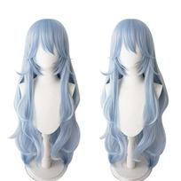Rei Ayanami Anime Perukas Kostiumas Veikėjas Ilgas Banguotas Šviesiai Mėlynas Šventės Cosplay Perukas Sintetiniai Plaukai SKY BLUE-One Size