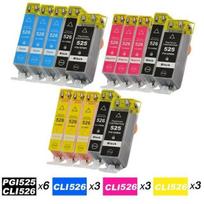 Canon PGI-525 - CLI-526 rašalo kasetės, skirtos pixma IP4850- MG5250- MG5150 - 15 vnt. pakuotė