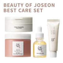 [Beauty of Joseon] Geriausias švytėjimo priežiūros rinkinys - Relief Sun + Glow Serum + Red Bean Mask + Cleansing Balm