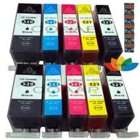 10x CLI-521 PGI-520 rašalo kasetės CANON MP540 MP550 MP560 MP620 MP630 MP640 IP3600 IP4600 iP4680 spausdintuvui (su lustu)
