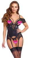 Cottelli Elegant Satin Shine Basque with Stimulating Pearls 2633205 Black S