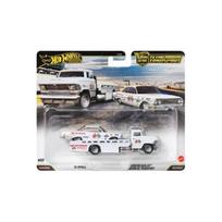Hot Wheels Premium Team Transport Modeliukas 1961 Chevrolet Impala + Horizon Hauler, white (yra Sandėlyje)