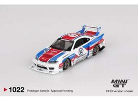 Mini GT Modeliukas 1/64 2025 Nissan Silvia S15 LB-Super Silhouette Garasidrift X LBWK, white/red/blue (yra Sandėlyje)