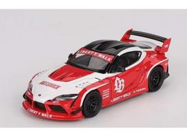 PRE-ORD3R Mini GT Modeliukas 1/64 2025 Toyota GR Supra *LB-Works*, red/white