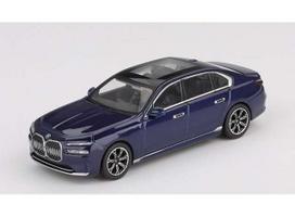 PRE-ORD3R Mini GT Modeliukas 1/64 2022 BMW I7 Xdrive60, tanzanite blue metalic