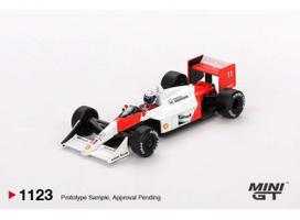 PRE-ORD3R Mini GT Modeliukas 1/64 1988 McLaren MP4/4 #11 Alain Prost Japanese  Grand Prix 2nd Place, white/red