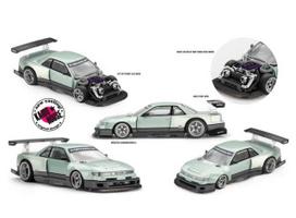 Mini GT Modeliukas 1/64 1991 Nissan Silvia S13-R Kaido Works V1, green (yra Sandėlyje)