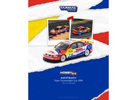 PRE-ORD3R Tarmac Modeliukas 1/64 1998 Audi A4 Quattro #45 Frank Biela Super Tourenwagen Cup, red/white/blue
