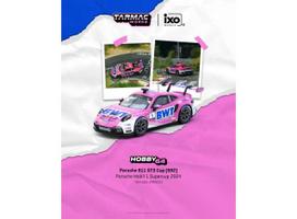 PRE-ORD3R Tarmac Modeliukas 1/64 2024 Porsche 911 GT3 Cup (992) #1 Harry KingPorsche Mobil 1 Supercup, pink/white