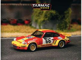PRE-ORD3R Tarmac Modeliukas 1/64 1974 Porsche 911 Carrera RSR 3.0 #6624h Le Mans, red/yellow