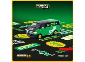 PRE-ORD3R Tarmac Modeliukas 1/64 Dodge Van *Sprite Delivery Van*, black/green