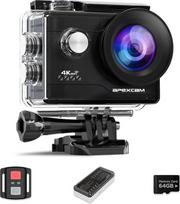 Apexcam M80Air su 64G kortele Veiksmo kamera 4K60FPS 64MP WiFi sporto kamera Povandeninė kamera 40 m vandeniui atspari Ledo stabilizavimas 8x priartinimas 170° platus kampas 2.4G nuotolinio valdymo pultas 2 x 1350 mAh baterijos su