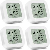 CNMTCCO Drėgmės matuoklis Vidinis termometras 4 dalių drėgmėmatis Mini LCD skaitmeninis termometras matuoklis, skirtas studijų kambariui Kūdikių kambarys Vyno rūsys Vyresniųjų kambarys ir kt.