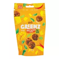 Vaisių ir sėklų užkandžiai su mangais „Greenz mango“, 80 g