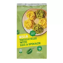 Makaronais su kiaušiniais ir špinatais BILLA TAGLIATELLE, 250 g