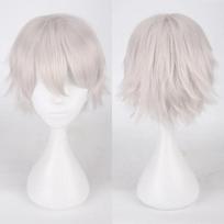 Vyrams Moterims Sintetiniai Anime Cosplay Perukai Trumpų Tiesių Plaukų Atsparūs Karščiui Daugiaspalviai Raudoni Balti Rožiniai Pilki Ruda silver white-One Size