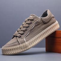 Madingi žemi korėjietiško stiliaus sportiniai vulkanizuoti vyriški batai, laisvalaikio drobės lengvi mokasinai, vyriški sportbačiai Sapatos Formais Masculinos SS24805 38 pilka spalva