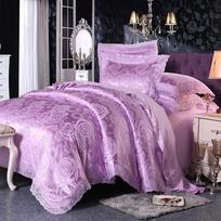 Luxury Jacquard Bedding Set Tencel Modal Duvet Cover 4PCS with Lace Satin Bed Sheet Pillowcases King and Queen Size Home Textile 1.5m bed 4PCS&set