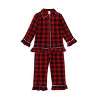 Kids' Pajama Set - Long Sleeve Sleepwear 2-Piece Outfit 100 raudona
