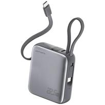 4smarts Power bank Pocket Dual Cord 10000mAh 22.5W with a built-in USB-C cable 15cm gray