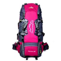 80L Outdoor Mountaineering Bag New Large Capacity Backpack Load-reducing Carrying System Outdoor Bag Travel Backpack One Size karšta rožinė spalva