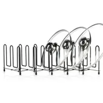 Orion metalinis juodas reguliuojamas stovas dangčiams ir lėkštėms 8-74 cm