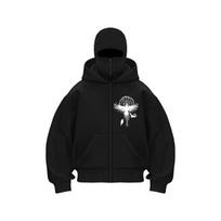 Men's Balaclava Zip Hoodie Winter Warm Casual Sweatshirt with Hooded Face Mask Outdoor S