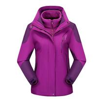 Winter New Trendy Women's Outdoor Jacket Three-in-one Two-piece Set Fleece Liner Warm Mountaineering Clothing M