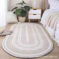 Ovalus kilimas Miegamojo kilimėlis prie lovos Pliušinis namų kambario Šiaurietiško stiliaus kilimėlis po sofa ir kavos staliuku 60 * 160cm