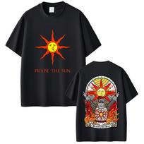Žaidimas Dark Souls Saulės Bažnyčia Grafiniai Marškinėliai Vyrams Moterims Mada Gotikinio Roko Marškinėliai Vyriški Kasdieniai Vintažiniai Marškinėliai S