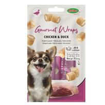 Gourmet Wraps šunims – gardūs kąsneliai su kreminiu įdaru (vištiena, antiena)