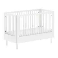Baltos spalvos iš buko masyvo vaikiška lovelė reguliuojamas aukštis 60x120 cm Forrest – Vipack