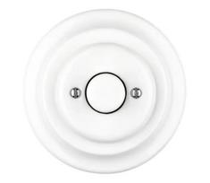 Bohemia-Design - porcelianinis retro sukamasis šviesos reguliatorius su rėmeliu 250V/10A baltas