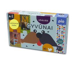 Lietuviška abėcėlė – Gyvūnai: lavinamoji dėlionė 2+, 30 detalių, PIO