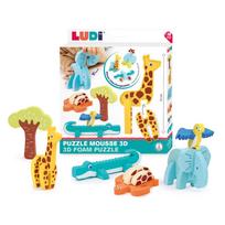 LUDI Safari 3D dėlionė kūdikiams 10+ mėn., 5 gyvūnai, stambios detalės