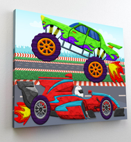 Splat Planet 3D modelino paveikslas ant drobės „Mašinos“ 30×40 cm, 20 spalvų, 5+