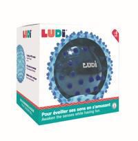 LUDI sensorinis spygliuotas mankštos kamuolys kūdikiams, 20 cm, mėlynas