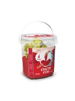 Red Castle kinetinis smėlis raudonas 500 g – rinkinys su 4 formelėmis