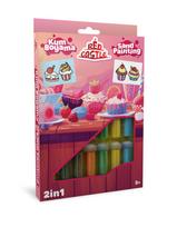 Red Castle kūrybinis smėlio piešimo rinkinys 2in1 „Keksiukas“ – 15 spalvų, 2 paveikslai, 3+