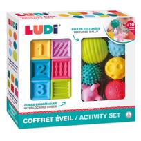 LUDI ankstyvojo ugdymo sensorinis rinkinys – kamuoliukai ir kubeliai, 10+ mėn.