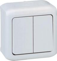 2 gang two-way switch Forix - surface mounting - 10 AX - 250 V - white 782361 | 3245067823613