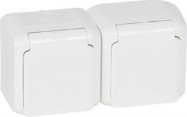 2 x 2P+E German std socket outlet Forix -surface mounting - 16 A - 250 V -white 782374 | 3245067823743