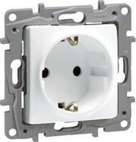 2P+E German standard socket outlet Niloe - with shutters -screw terminals -white 764529 | 3414970682581