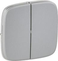 Cover plate Valena Allure - 2-gang switch/push-button - aluminium 755027 | 3414970481696