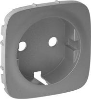Cover plate Valena Allure - 2P+E socket - German standard - aluminium 755207 | 3414970509079