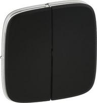 Cover plate Valena Allure - 2-gang switch/push-button - black 755028 | 3414970481719