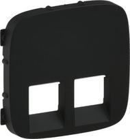 Cover plate Valena Allure - double RJ 45/RJ 11 socket - black 755428 | 3414970484918