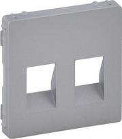 Cover plate Valena Life - double loudspeaker socket - aluminium 755372 | 3414970484376