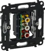 Triple RCA socket Valena InMatic 753075 | 3414970475121